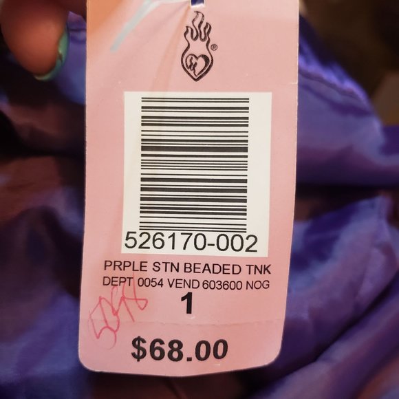 Torrid Purple Slip Dress Size 1 Beaded New With Tags Satin Short Evening Coctail - Picture 6 of 6